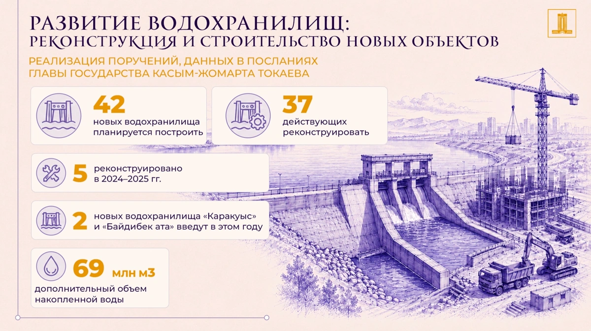 Казахстан планирует построить 42 новых водохранилища