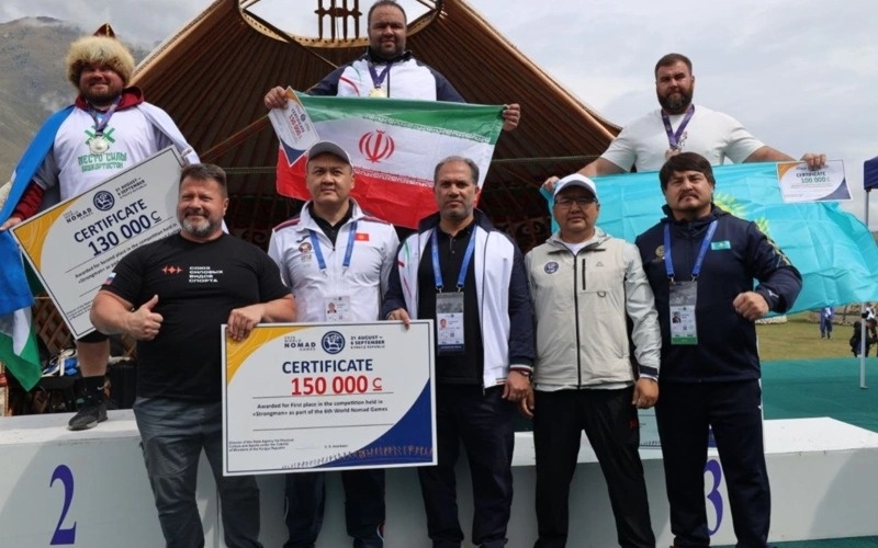 Vadim Makartsov wins bronze in strongman competition at World Nomad Games