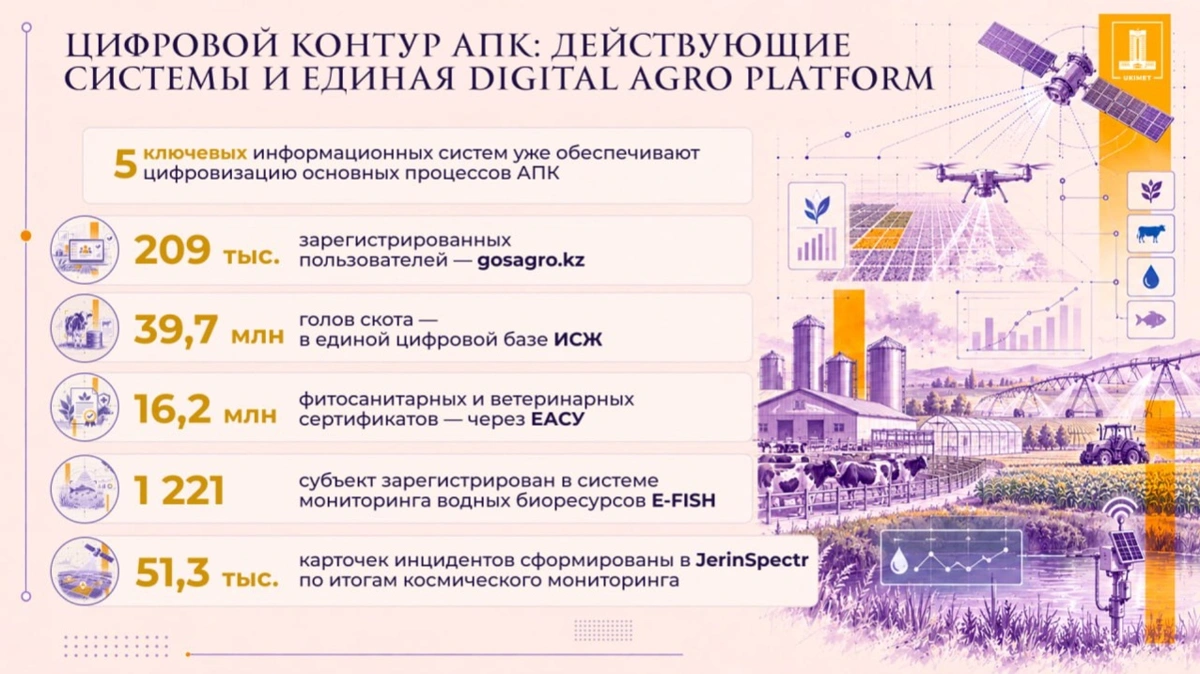 Субсидии, земли и животные: системы АПК Казахстана объединят в одну цифровую платформу