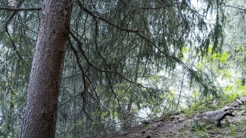 Badger captured on camera trap in Zhongar-Alatau National Park