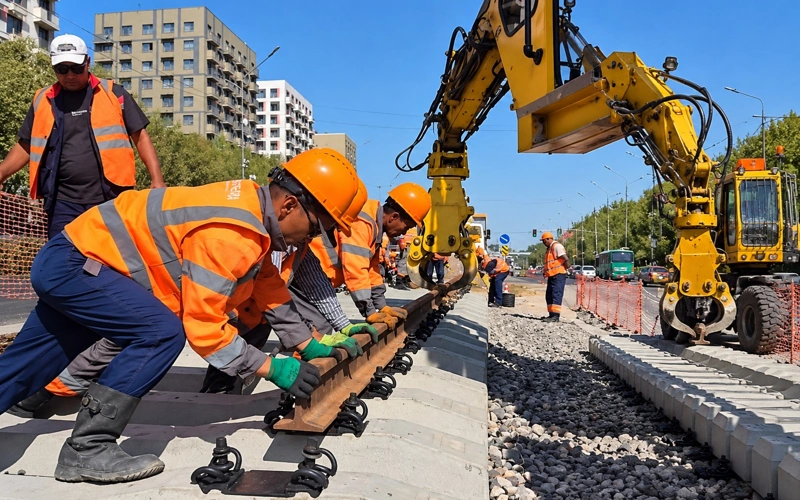 Рельсы первой линии LRT начали прокладывать в Алматы