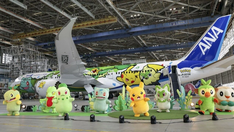 New green Pokémon jet unveiled by ANA for franchise’s 30th anniversary