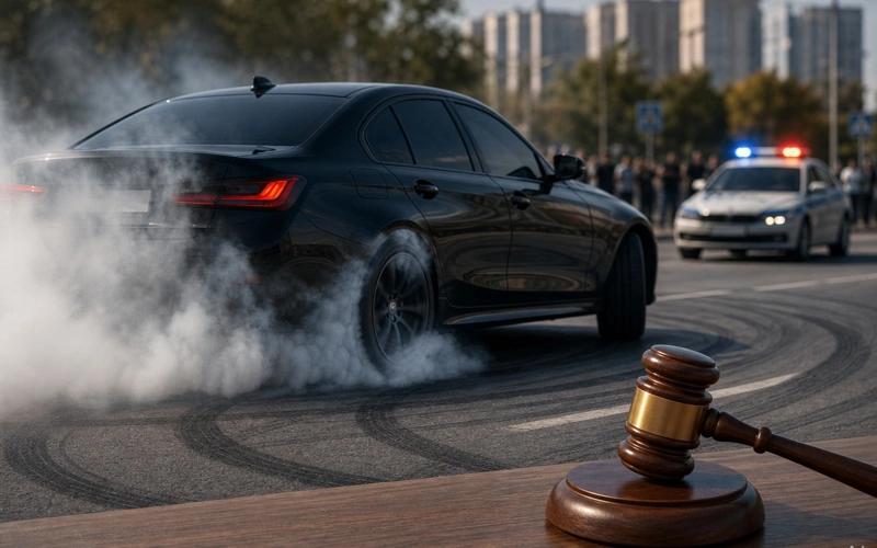 Дрифт на BMW закончился 10 сутками ареста в Астане