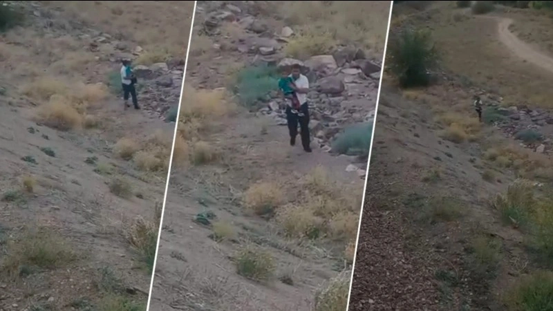 Child walking alone in steppe saved by train driver in Kazakhstan 