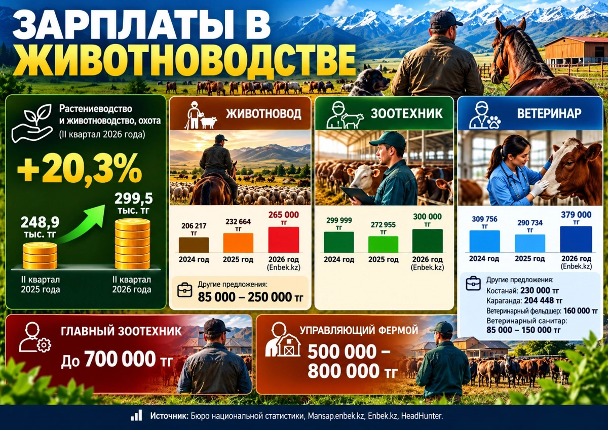От пастбища до прилавка: сколько зарабатывают животноводы в Казахстане