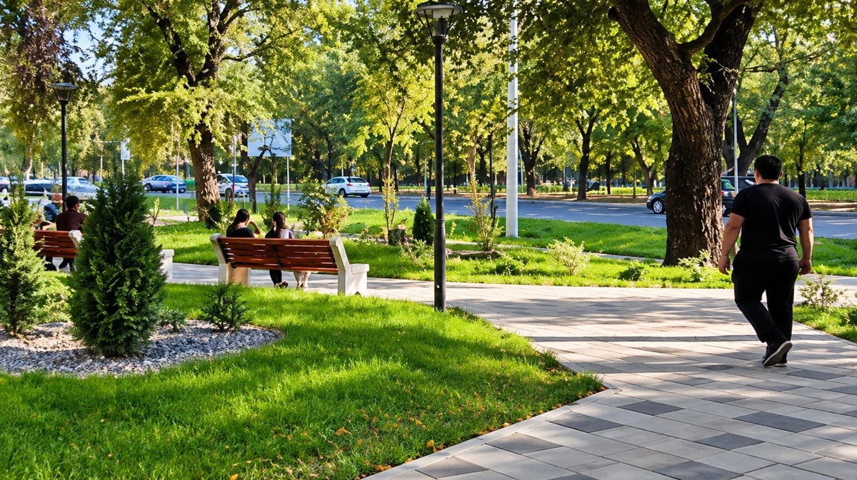 Алматының Әуезов ауданында Жұбанов көшесі абаттанып, Qadam саябағы салынып жатыр