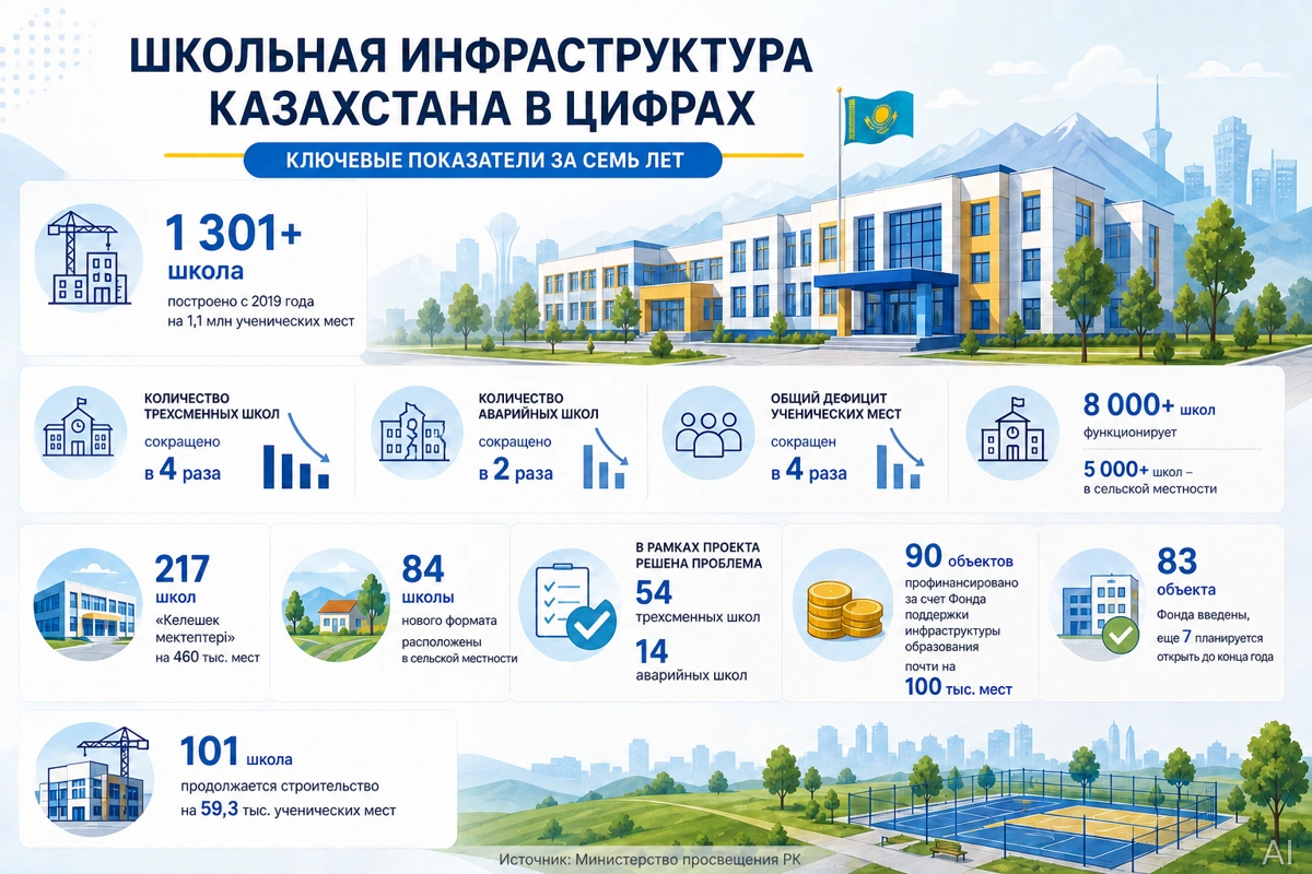 40% &laquo;Комфортных школ&raquo; в Казахстане построены в сельской местности