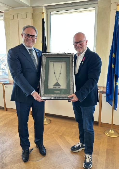 Kazakhstan and Belgium Ahead of the first-ever State Visit of His Majesty King Philippe of the Belgians to Kazakhstan, Ambassador of Kazakhstan to Belgium Roman Vassilenko met with Belgium’s Federal Minister for Mobility, Climate, Ecological Transition and Sustainable Development, Jean-Luc Crucke.