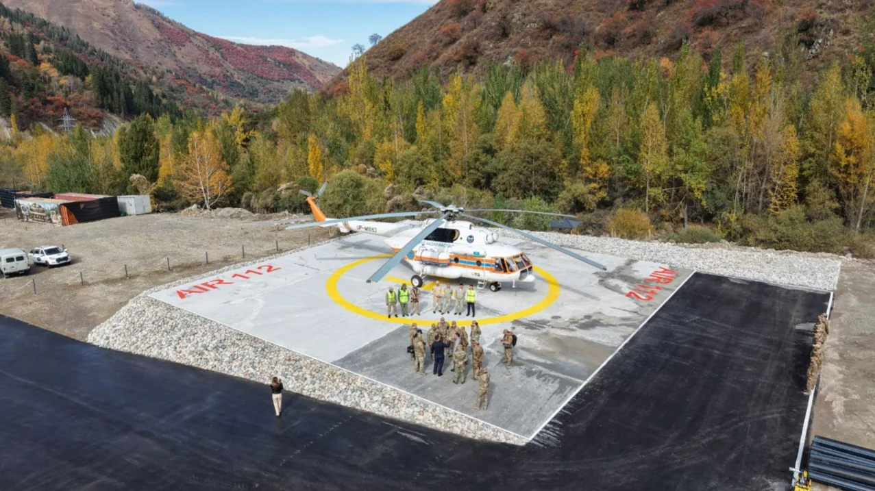 Вертолетную площадку Air 112 обустроили в горах Алматинского региона