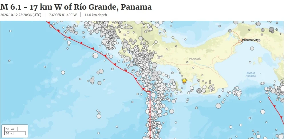 Magnitude 6.1 quake jolts Panama