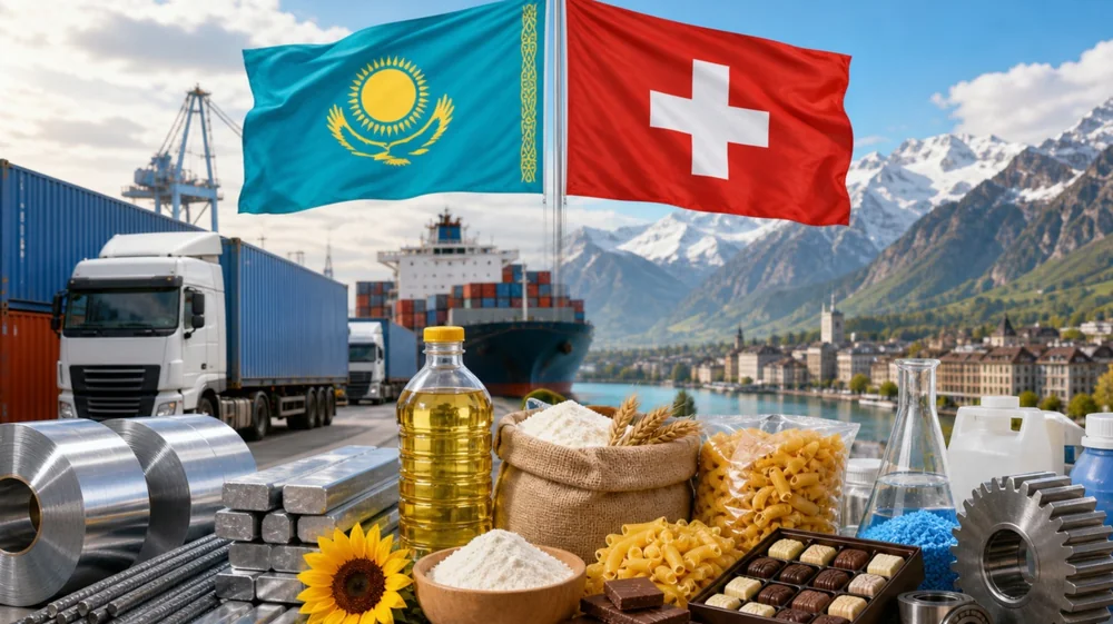 Kazakhstan eyes boosting aluminum, sunflower oil & flour exports to Switzerland