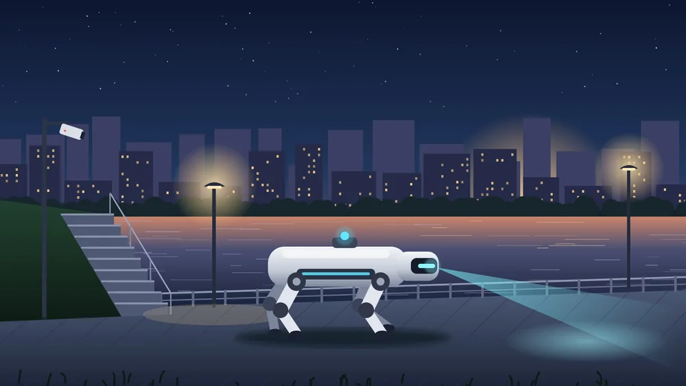 South Korea, patrol robots, dogs