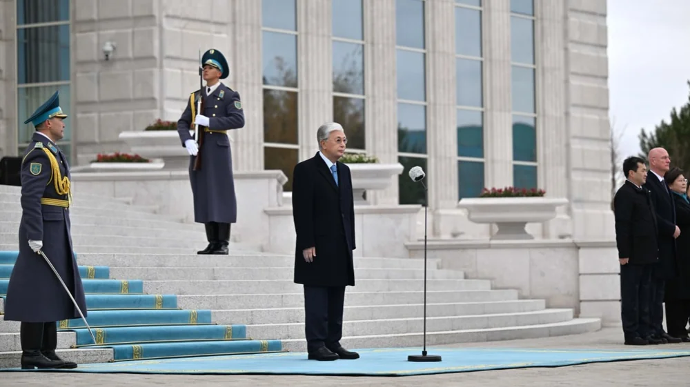 President of Kazakhstan attends national flag-raising ceremony